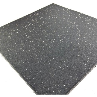 Loseta caucho 0,50x0,50 maciza 25mm NEGRA PUNTOS BLANCOS